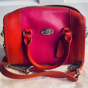 LIKE NEW Coach purse - Cardinal/Pink Ruby Baby Bennett Satchel